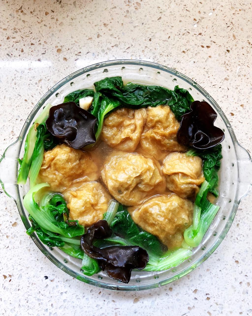 红烧油面筋塞肉