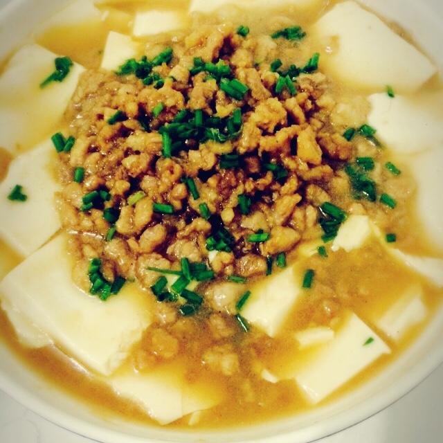 帆茗做的肉末蒸豆腐