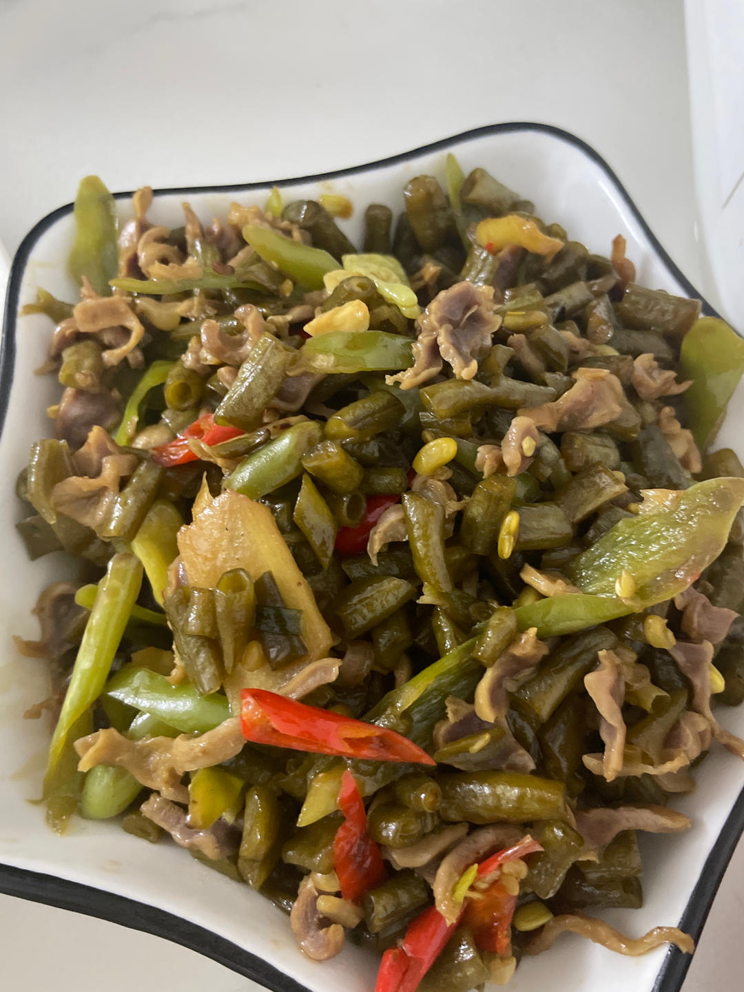 酸豆角炒鸡胗