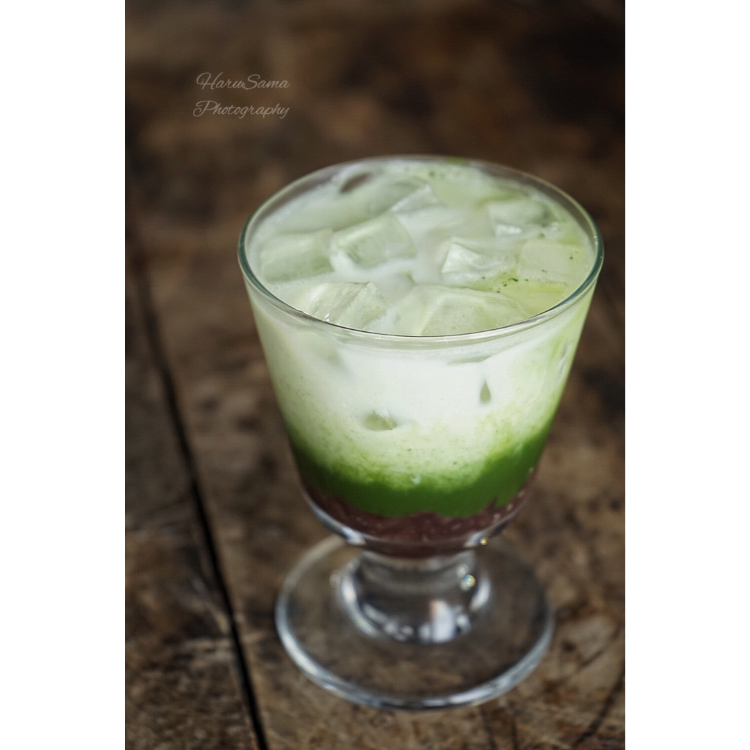【夏日快手饮品】抹茶红豆冰拿铁
