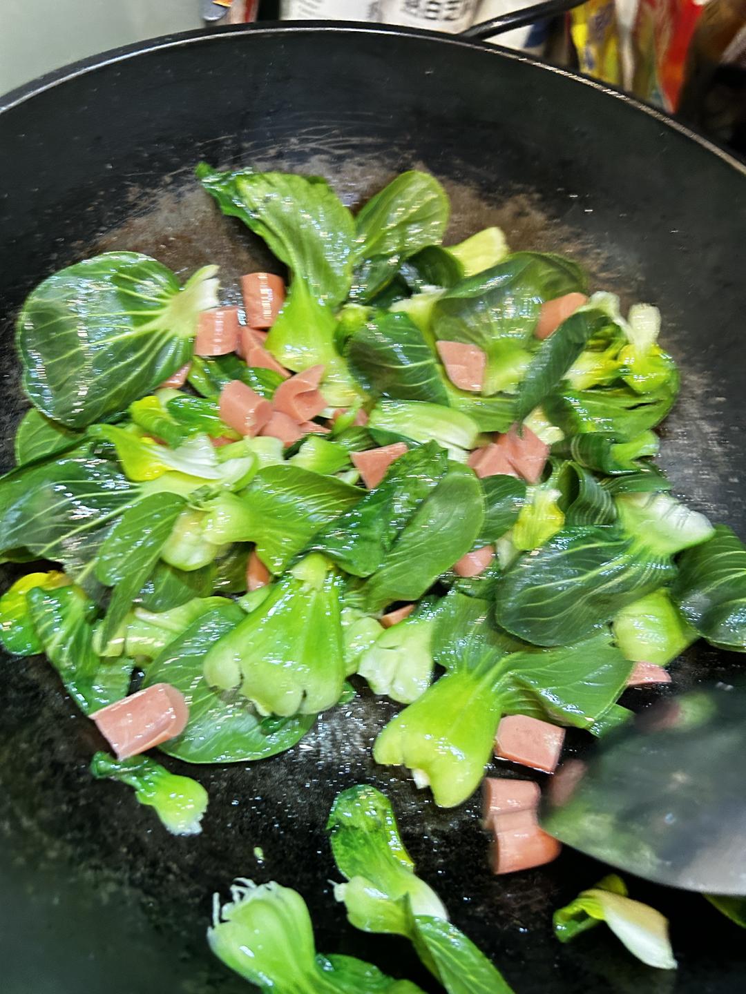 青菜炒火腿