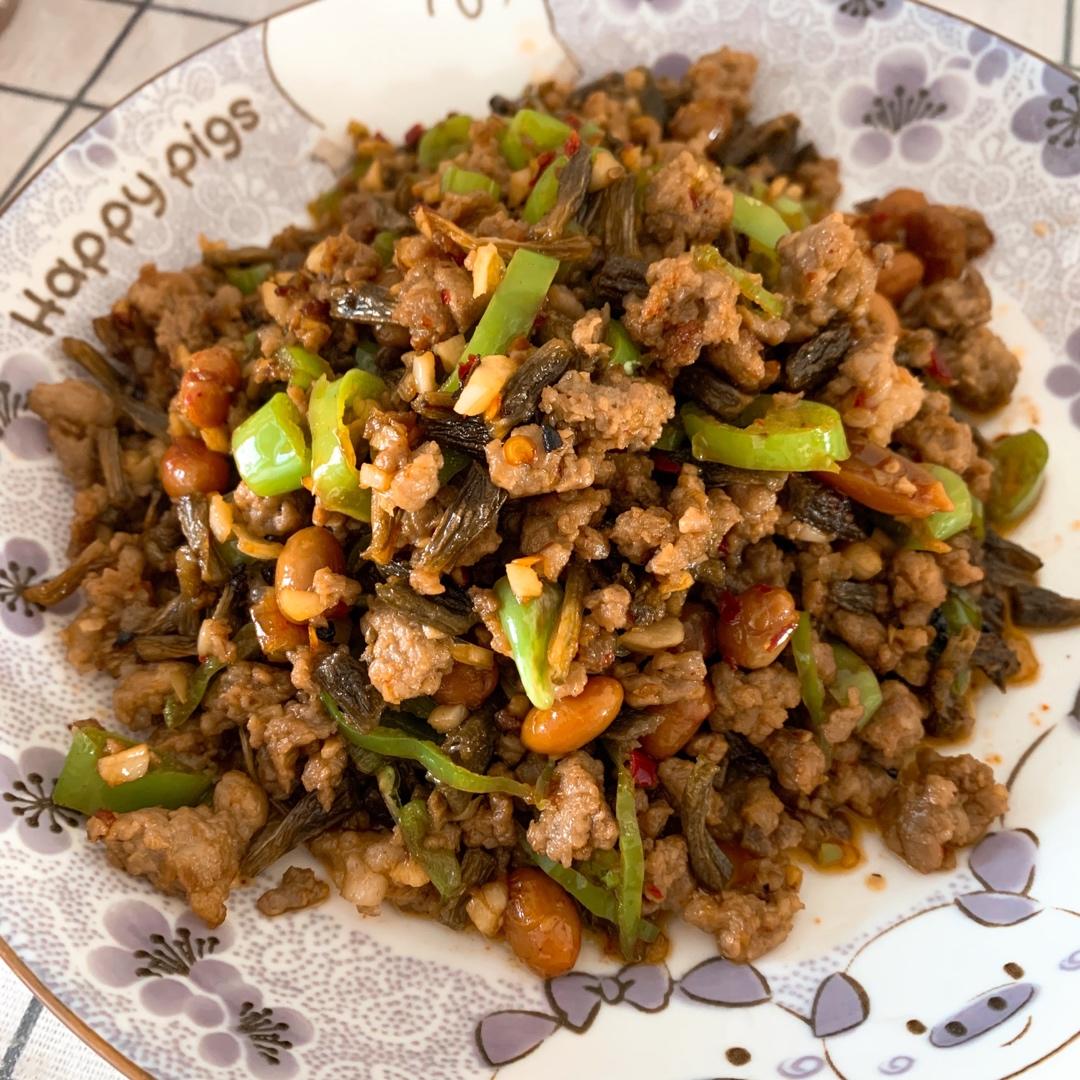 肉末炒干豆角