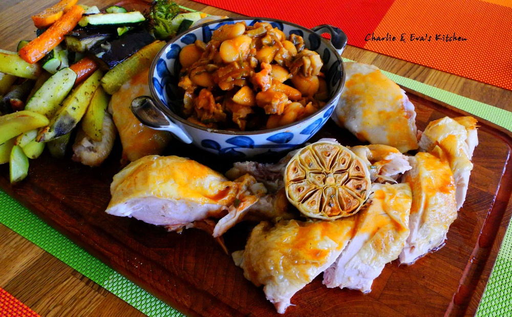 香菇填馅儿烤鸡