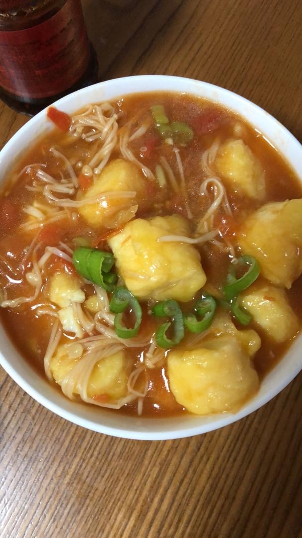 （吹爆！）番茄金针菇焖日本豆腐