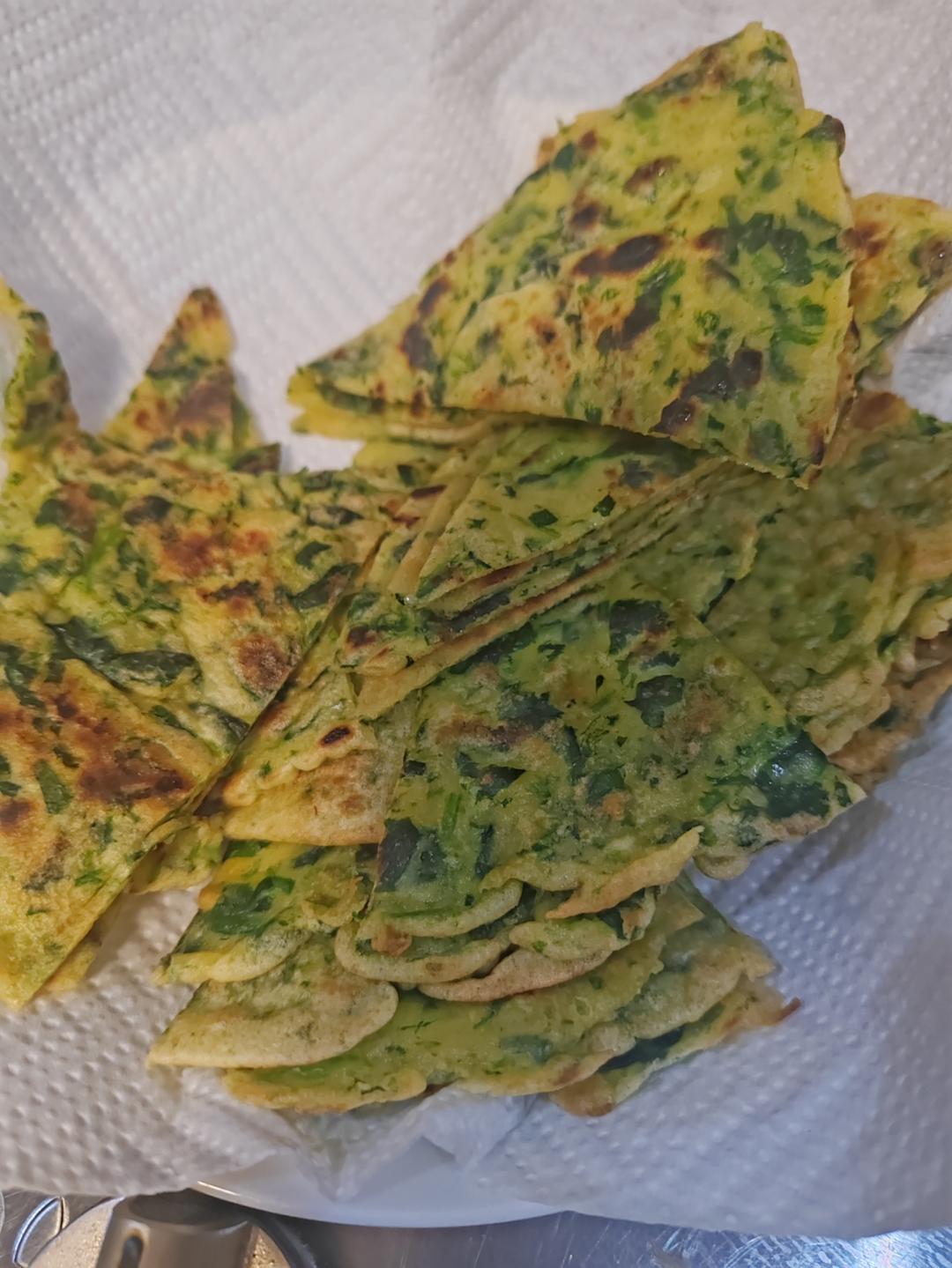 菠菜鸡蛋饼