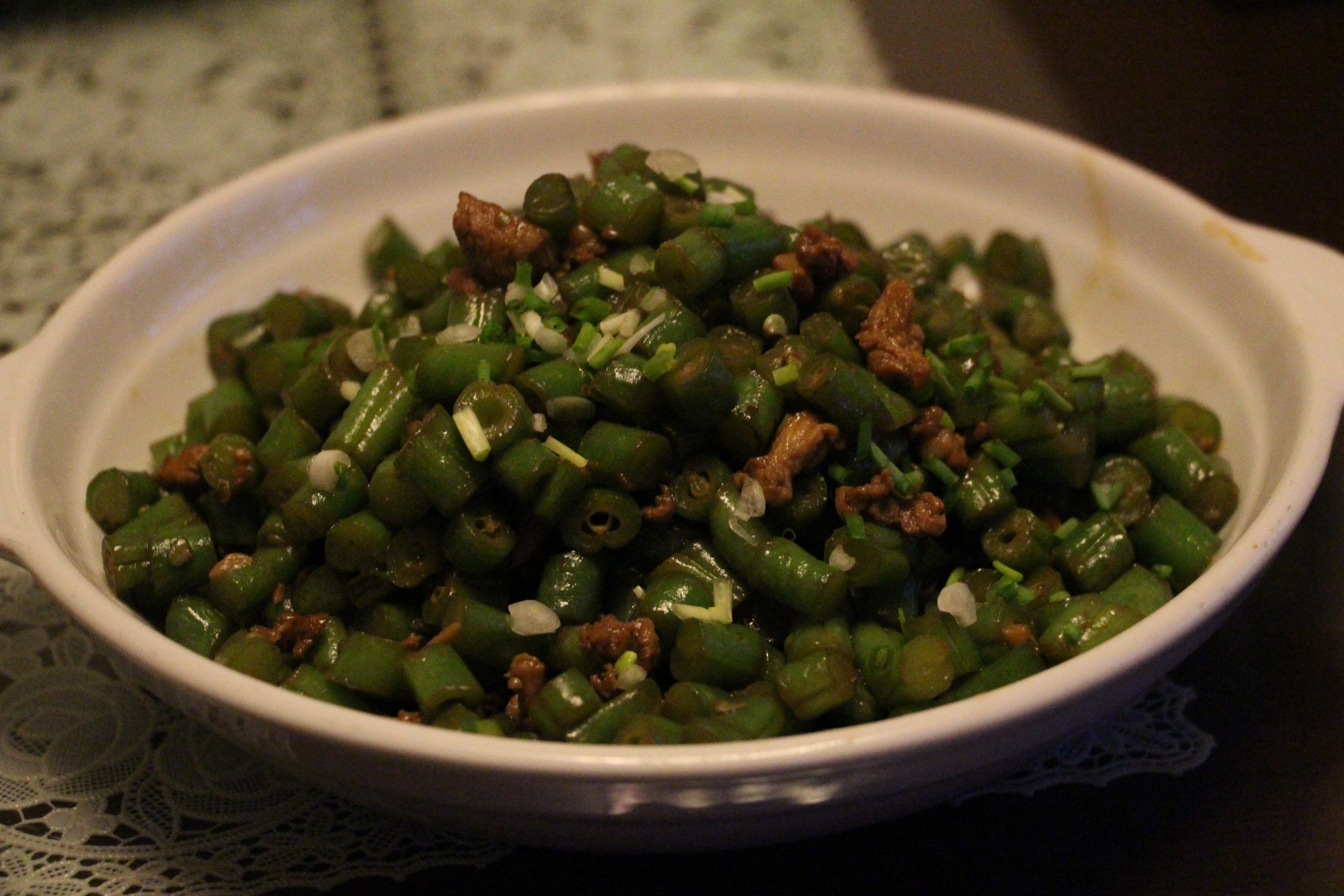 干煸榄菜肉末豆角
