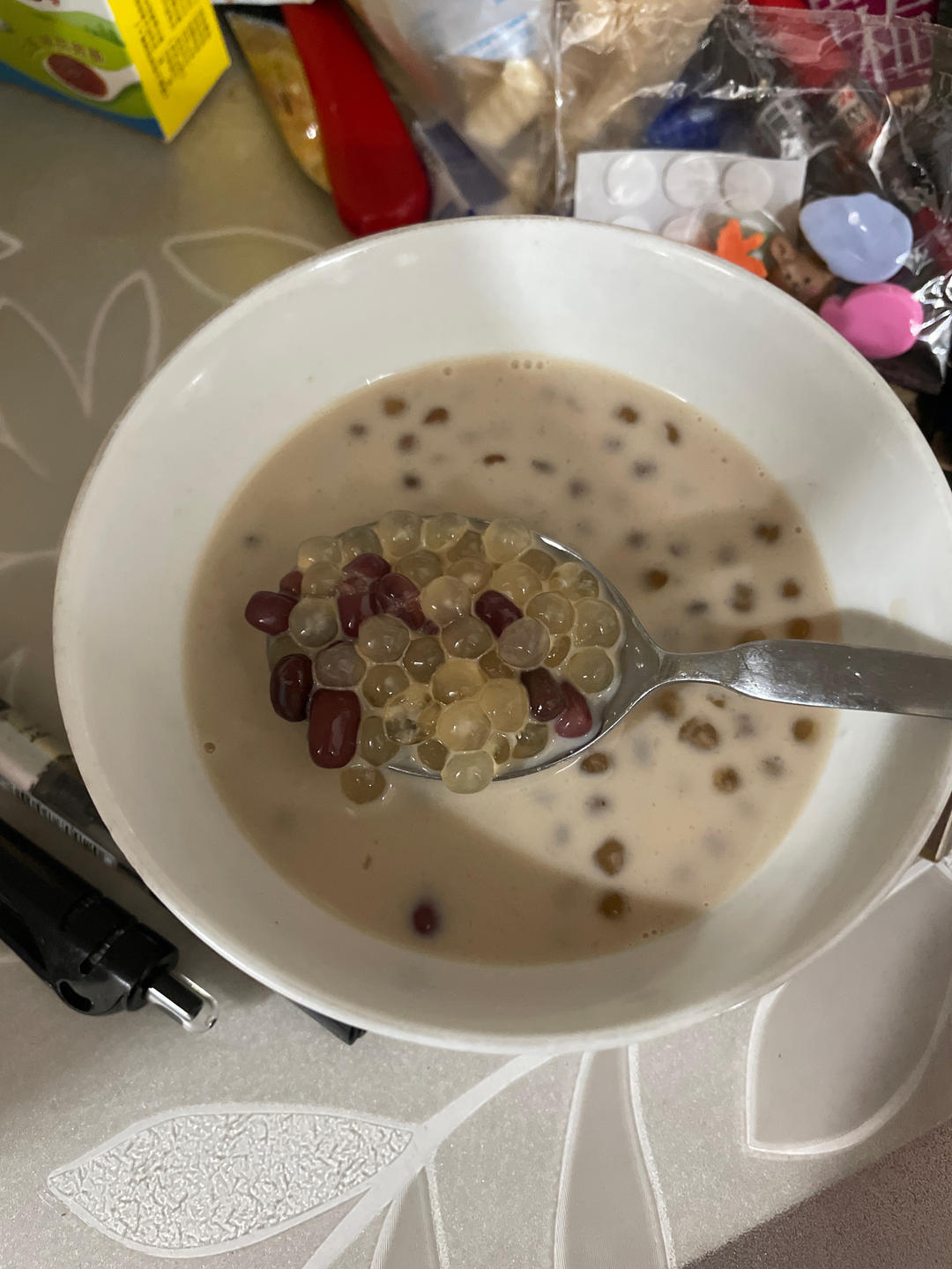 红豆牛奶西米露