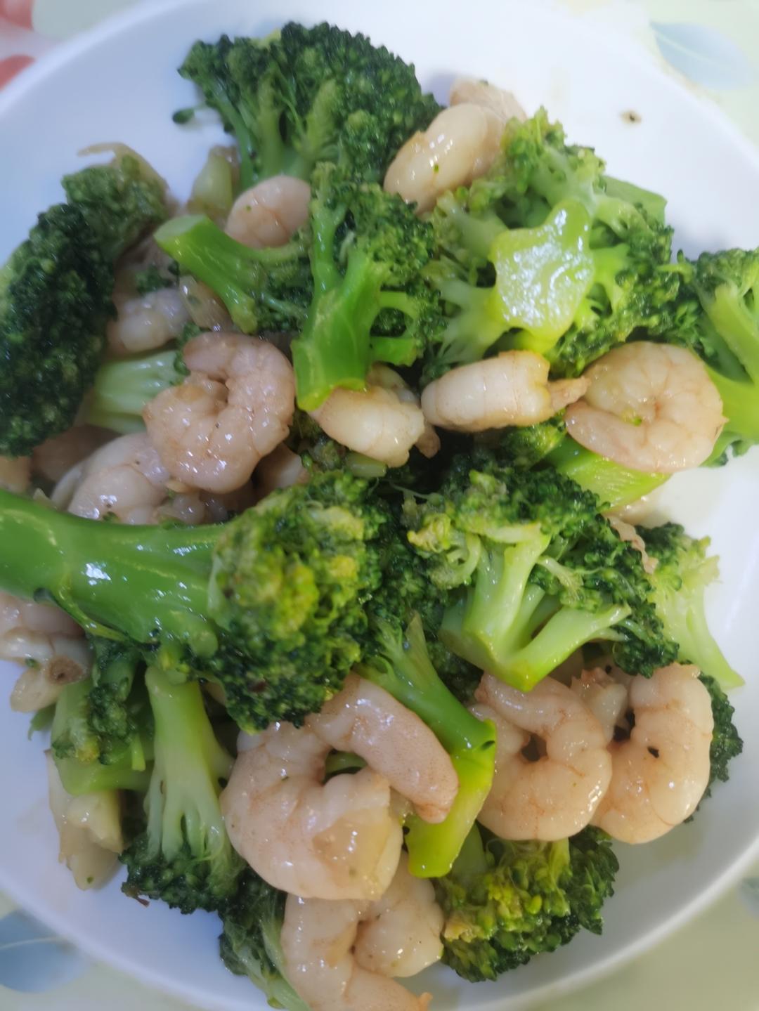 低脂西蓝花炒虾仁