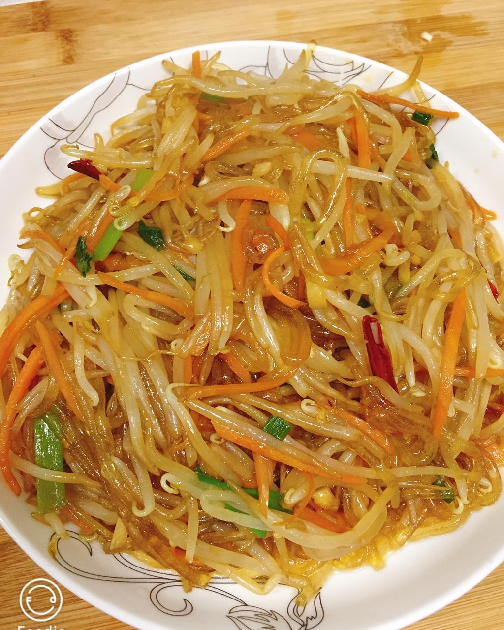 豆芽炒粉丝