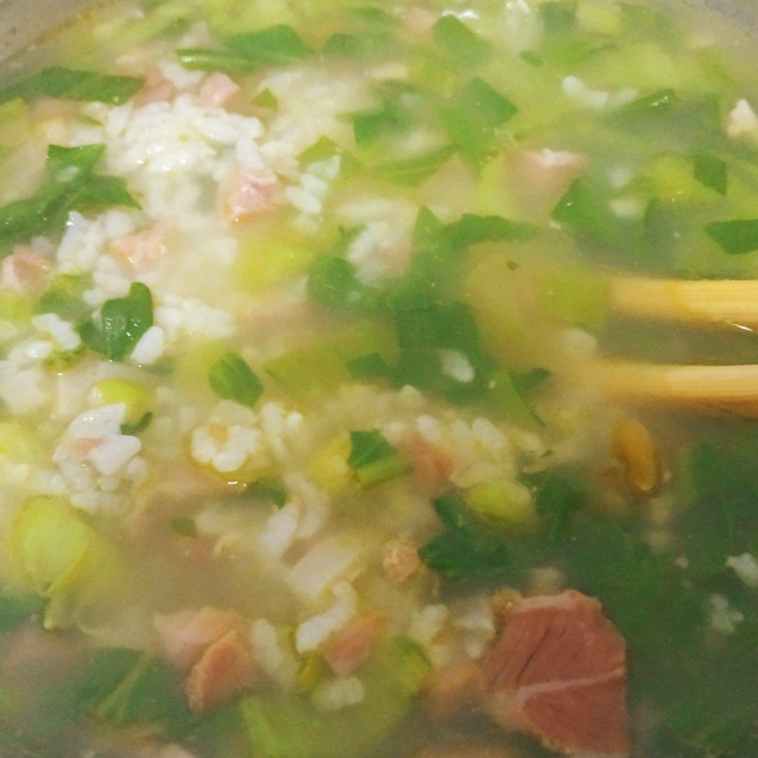 青菜瘦肉粥