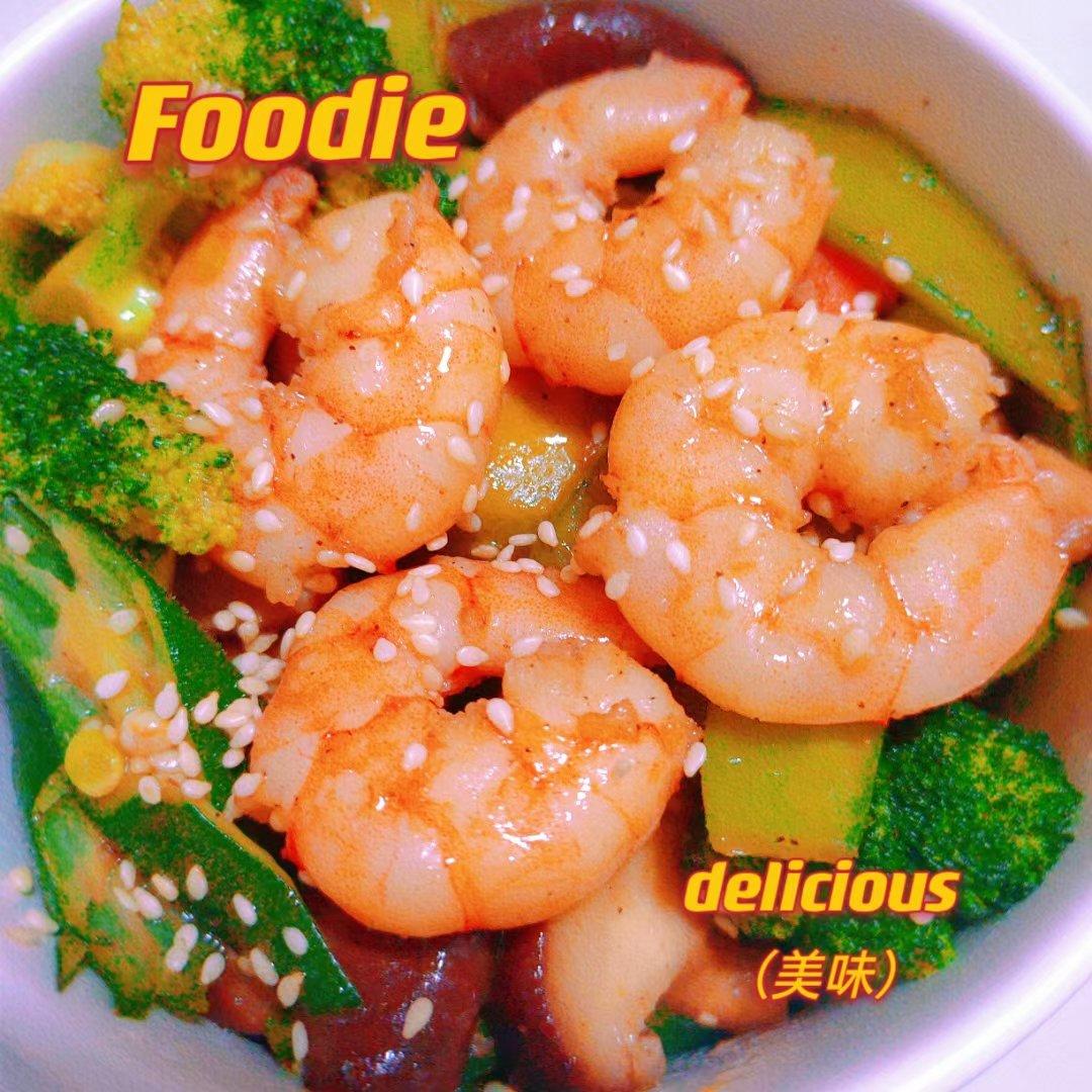 蚝汁虾仁西兰花，好看更营养