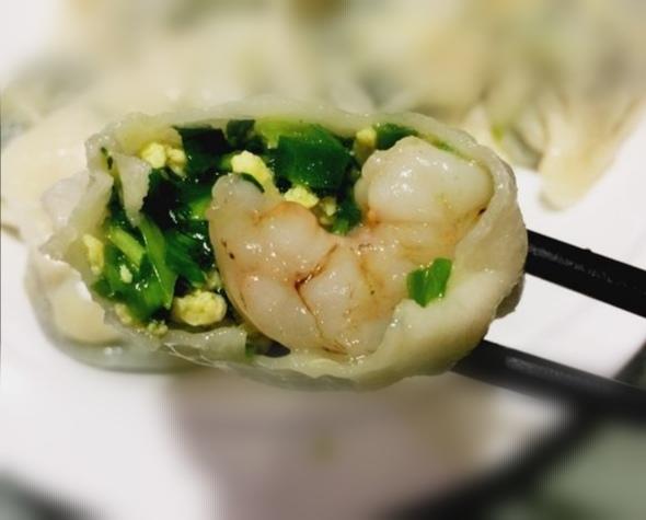 鲜虾韭菜鸡蛋饺子
