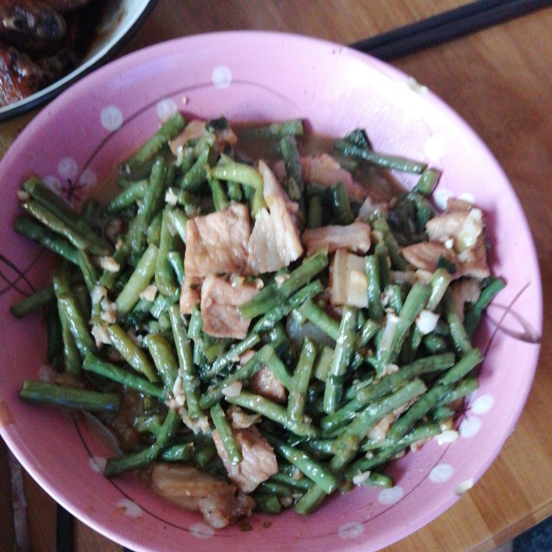 香煎五花肉炒缸豆