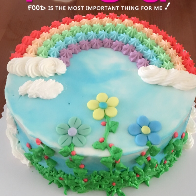 详细的裱花教程--彩虹蛋糕