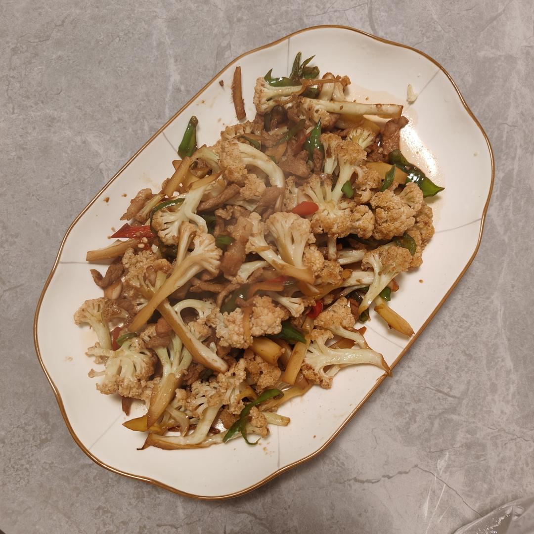 简单的花菜炒肉