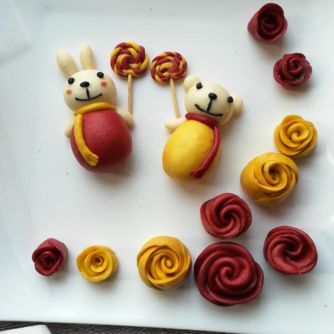 可爱的佩奇馒头（无糖无油易消化）