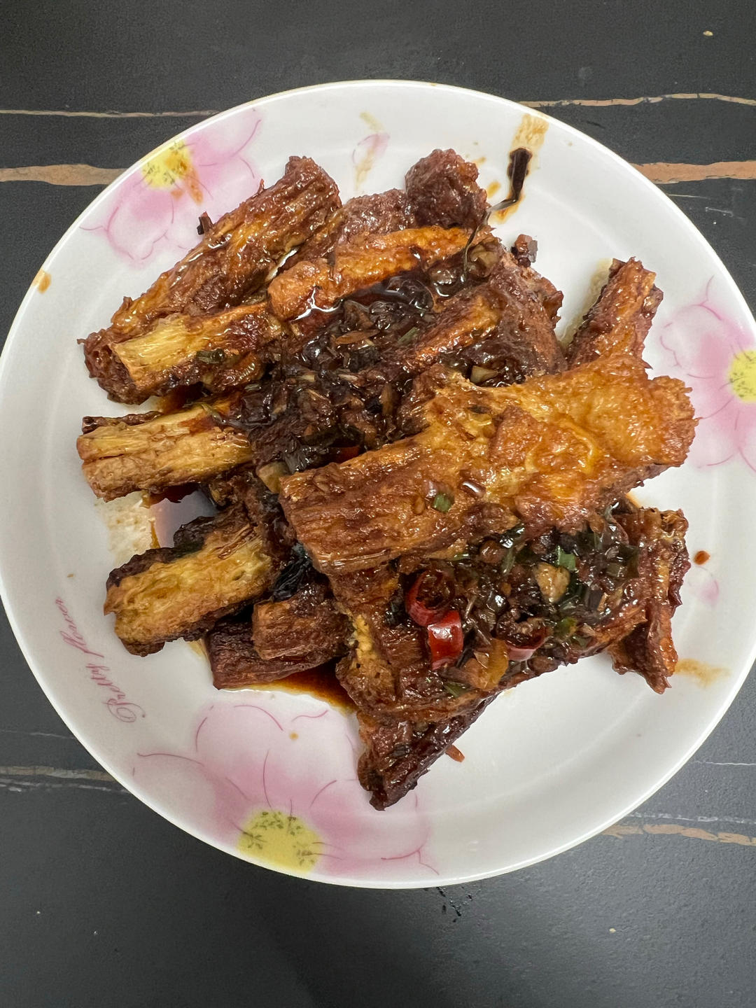 焖炒腐竹煎蛋