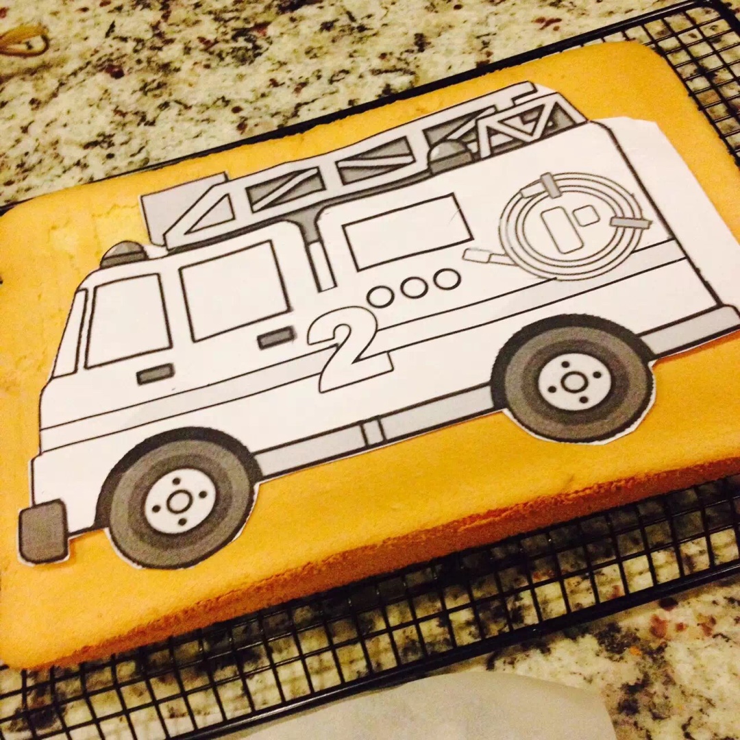 消防车firetruck生日蛋糕