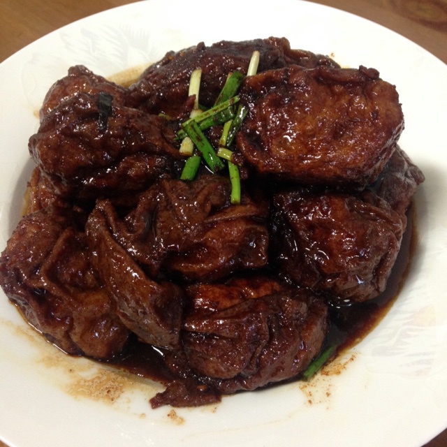 红烧油面筋塞肉