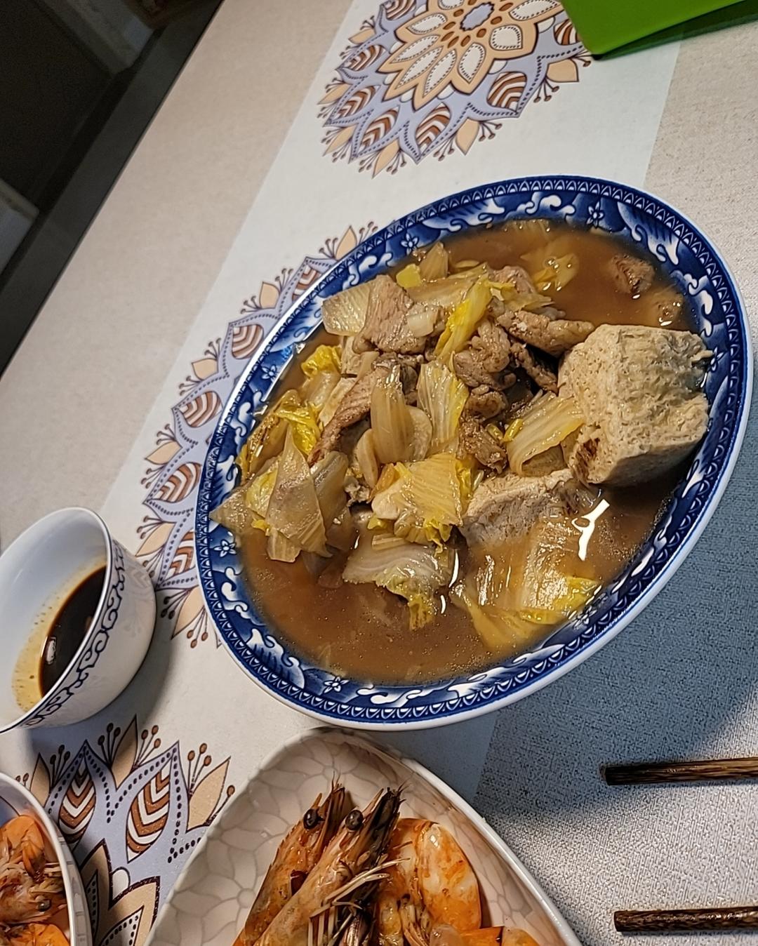 大白菜炖冻豆腐