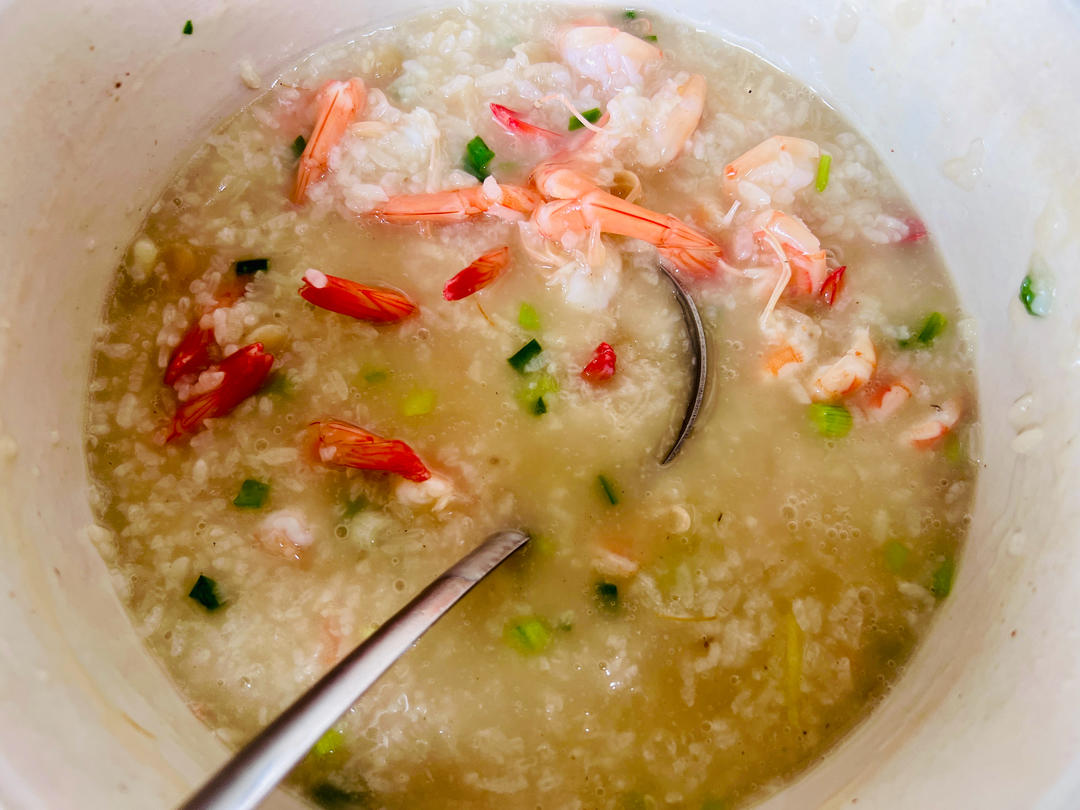 鲜虾干贝粥
