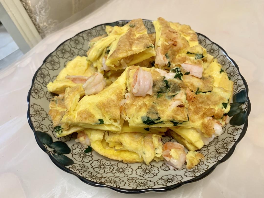 虾仁鸡蛋饼