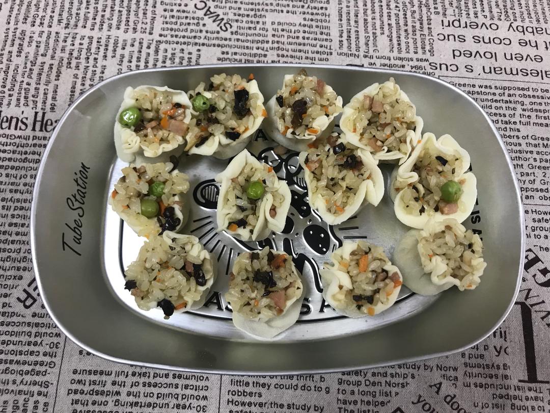 糯米烧麦（饺子皮版）