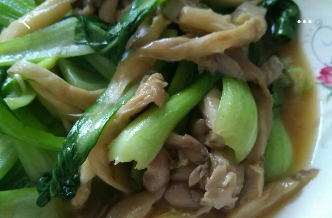 青菜炒平菇