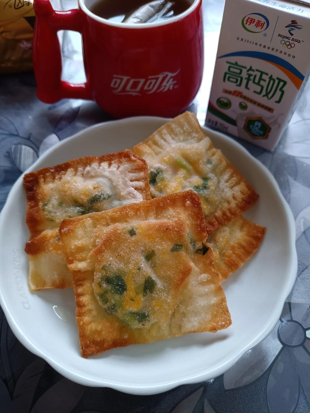 小馄饨皮版韭菜盒子