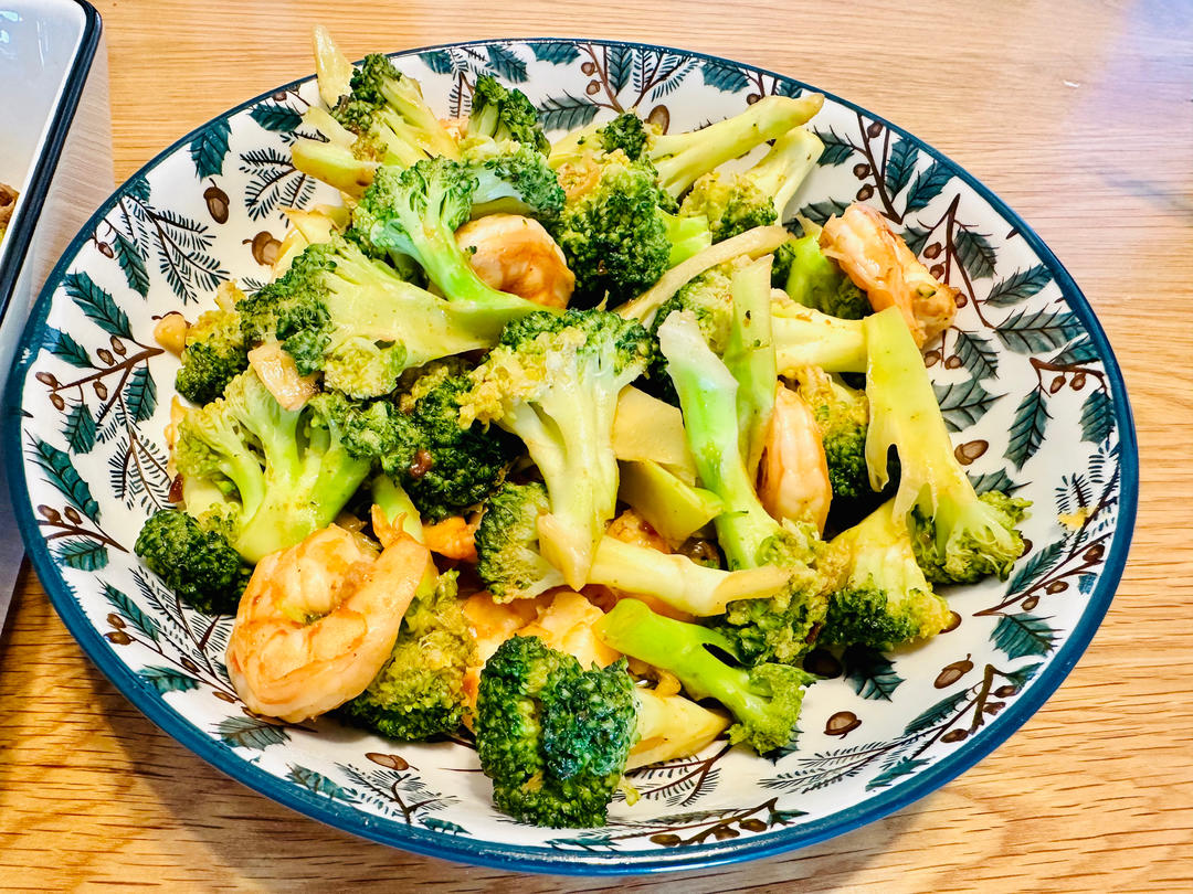 减肥去脂的西兰花炒虾仁