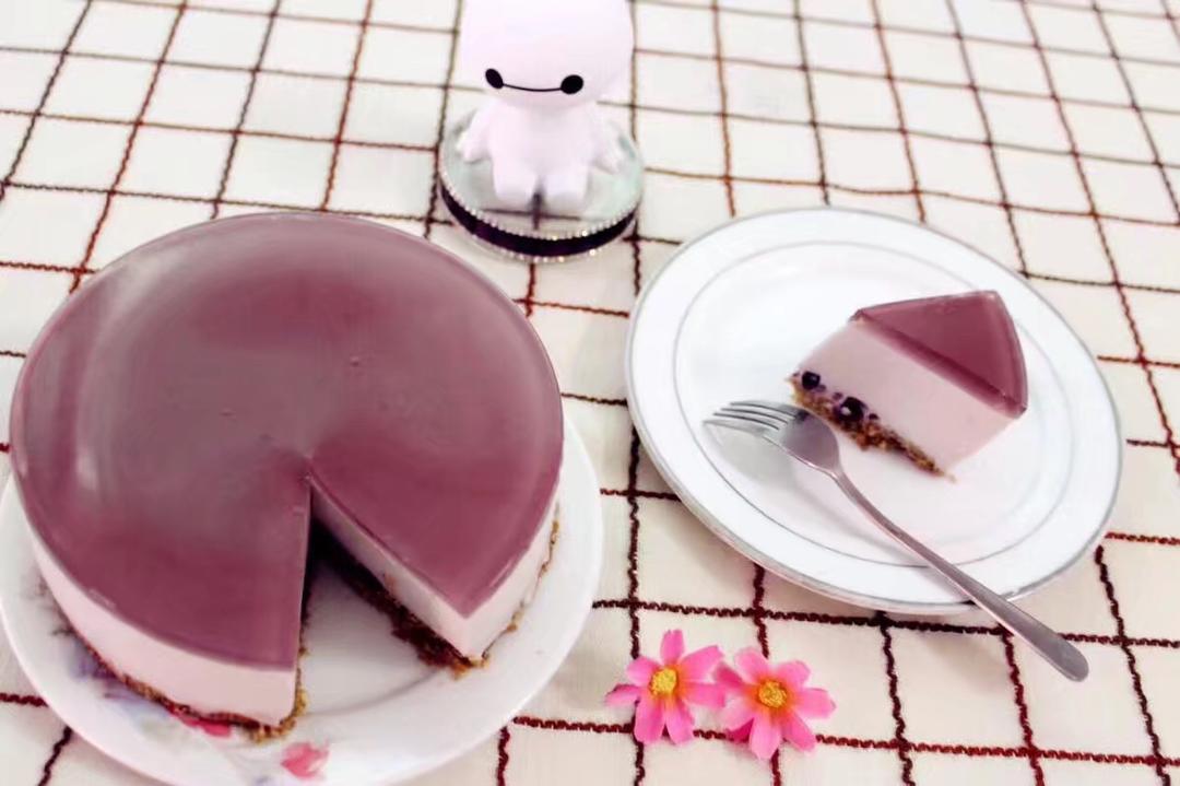 渐变蓝莓冻芝士蛋糕（免烤）