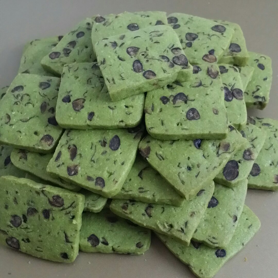 若兰251做的抹茶红豆曲奇v百分百成功