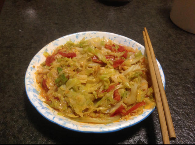 下厨房用户qlsi做的西红柿炒茴子白