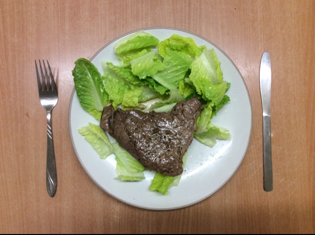 13天减肥法のDay2：清咖+酸奶火腿+牛排生菜沙拉
