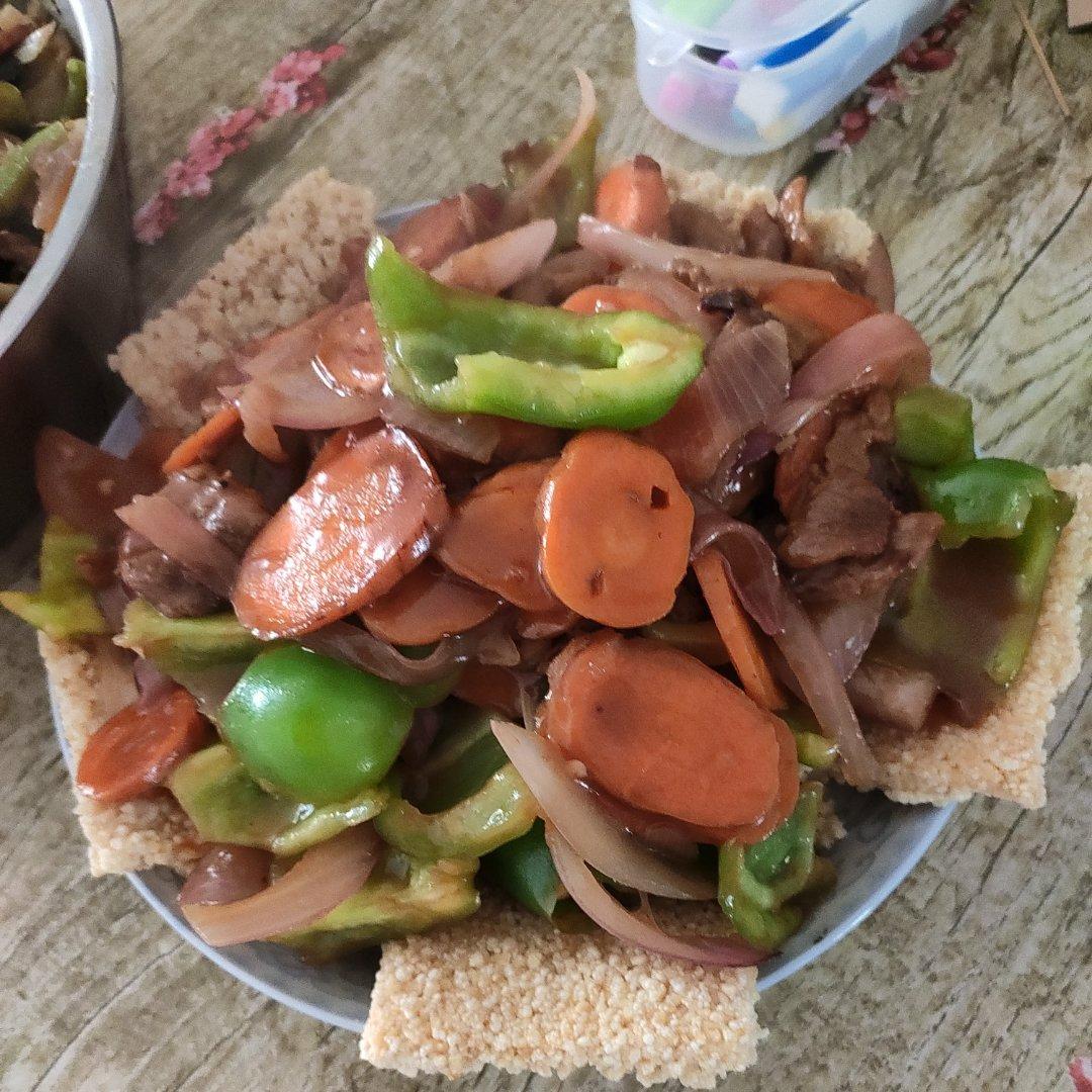 堂妈教你做锅巴肉片