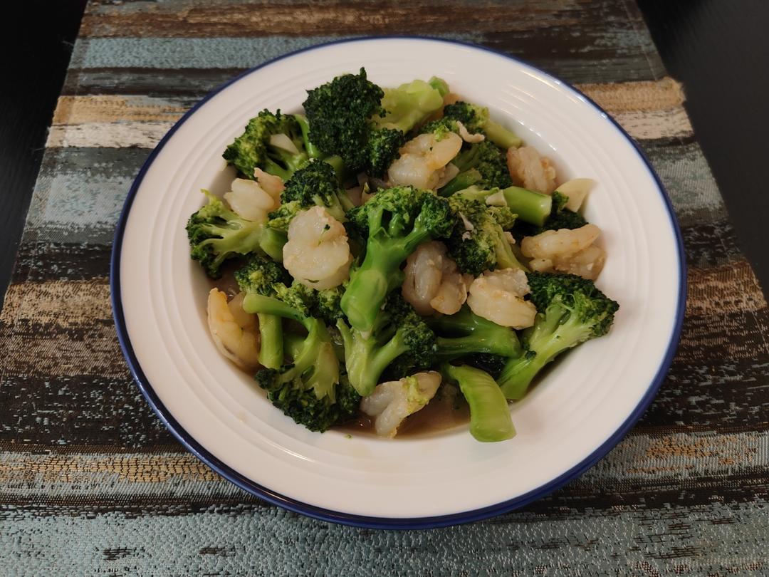 减肥去脂的西兰花炒虾仁