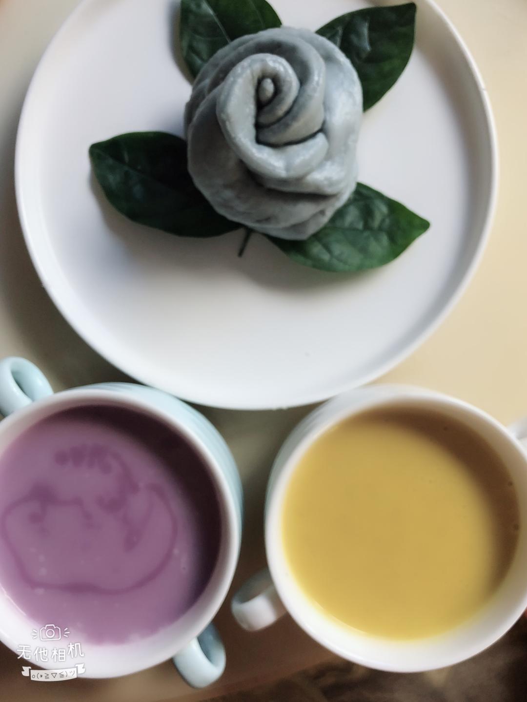 一帘幽梦：蝶豆花蓝色妖姬玫瑰馒头