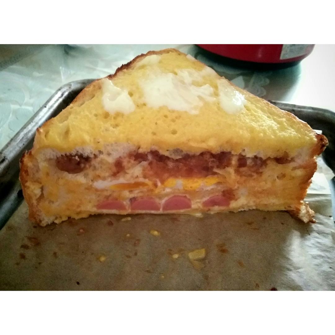 烤箱版金黄三明治