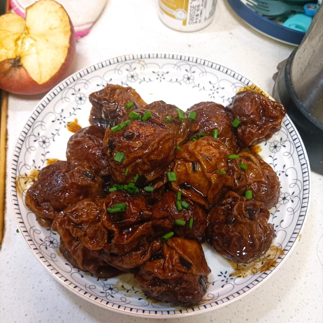 红烧油面筋塞肉
