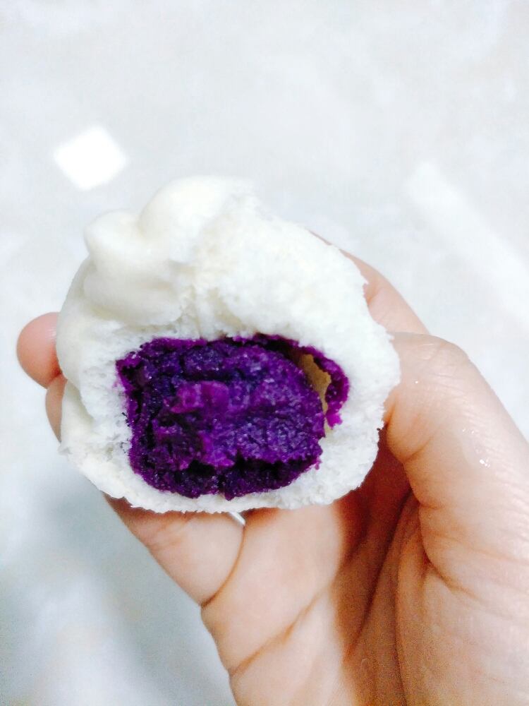 奶香紫薯包子的做法