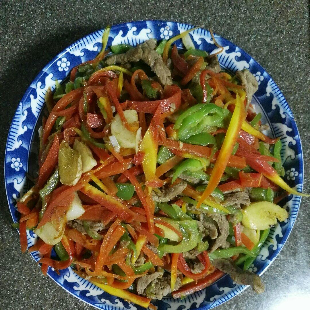 胡萝卜炒牛肉丝