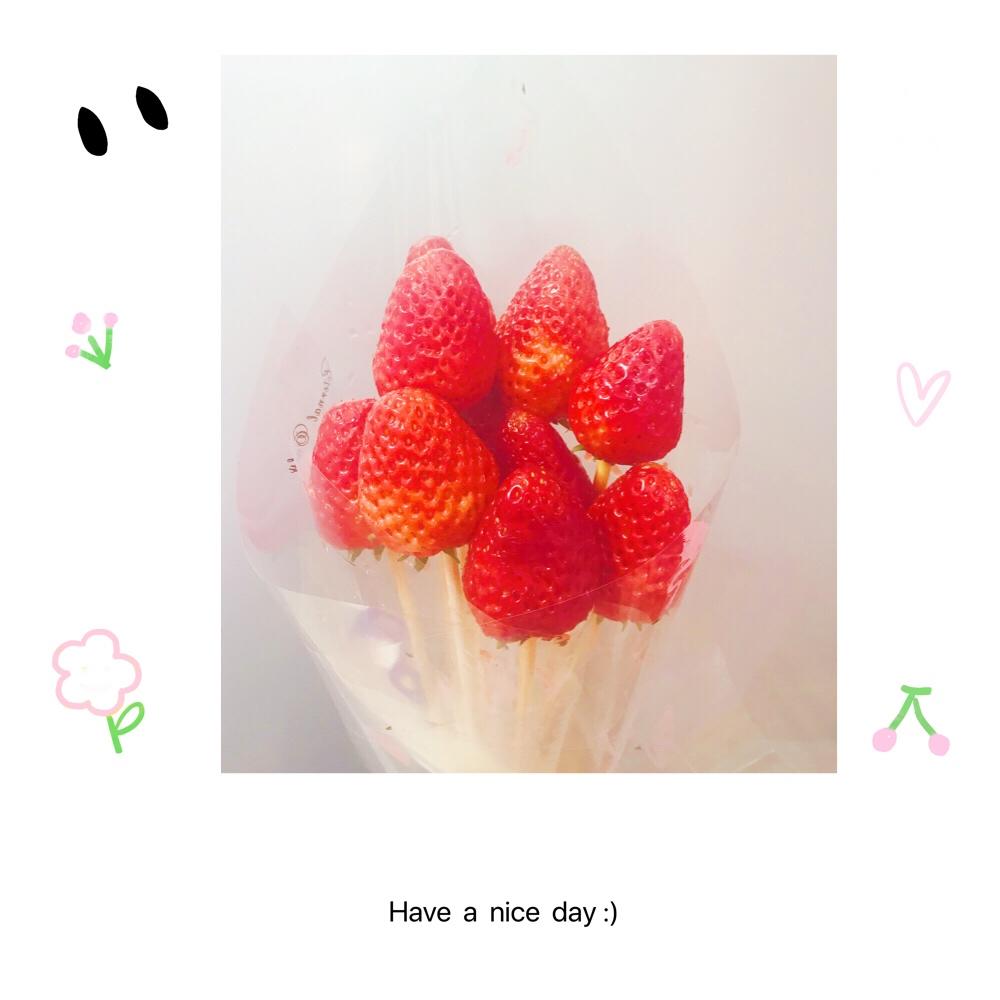 DIY情人节草莓小花束【手残党零失败】