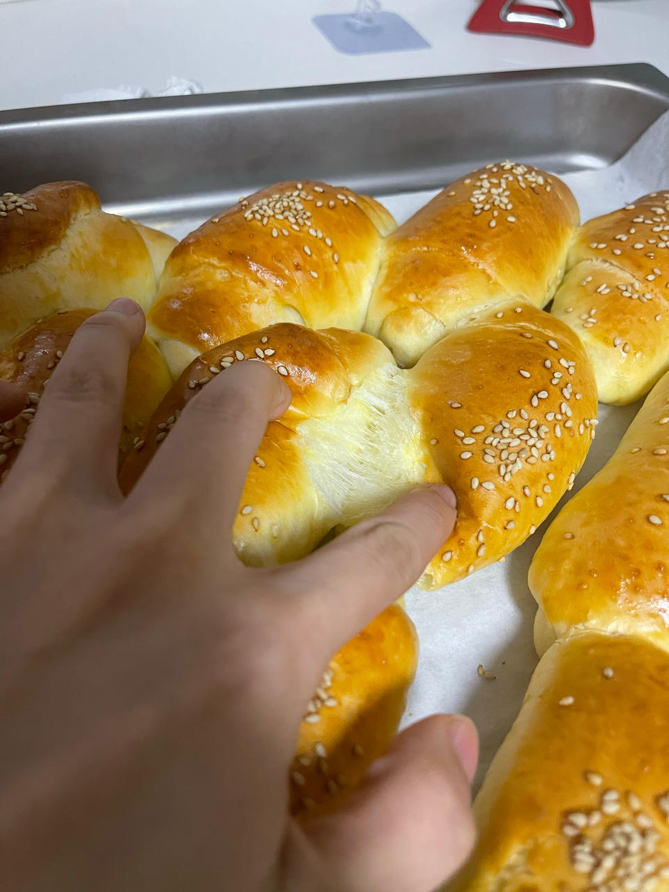 超级拉丝的牛奶面包