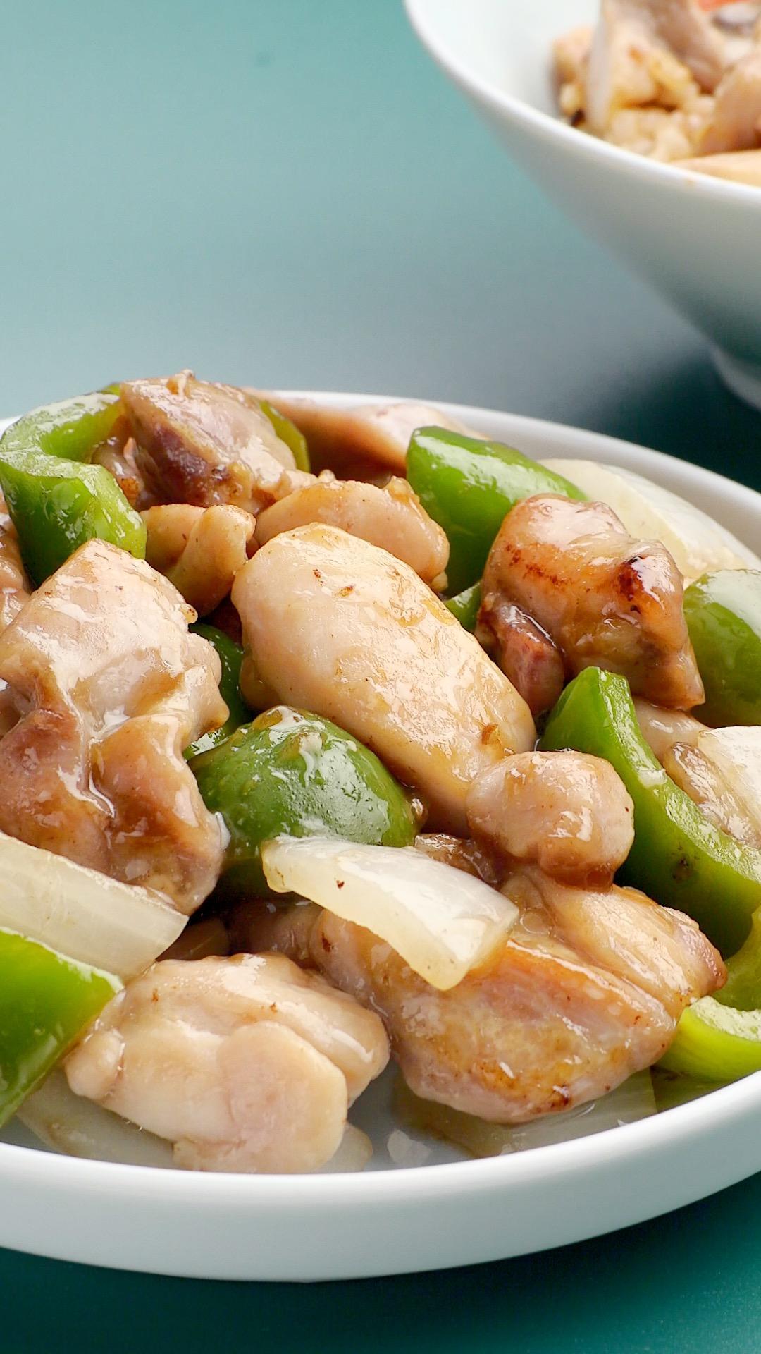 醋溜青椒鸡腿肉