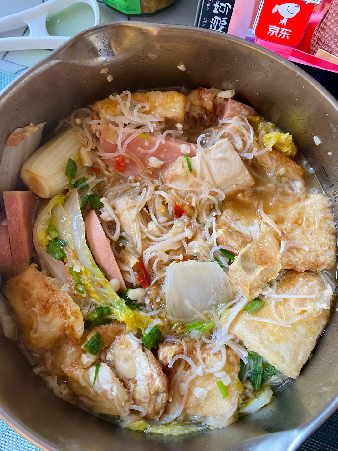娃娃菜粉丝煲，低卡又鲜美