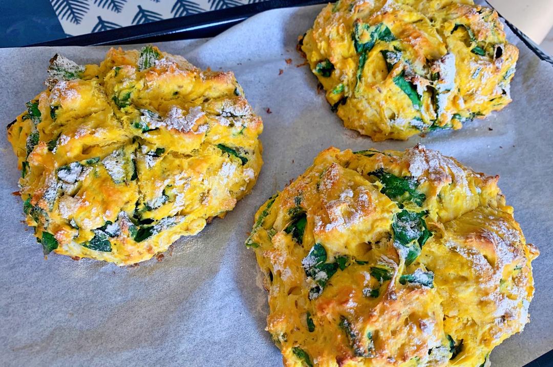 菠菜南瓜奶酪丹波面包丨健康·烘焙