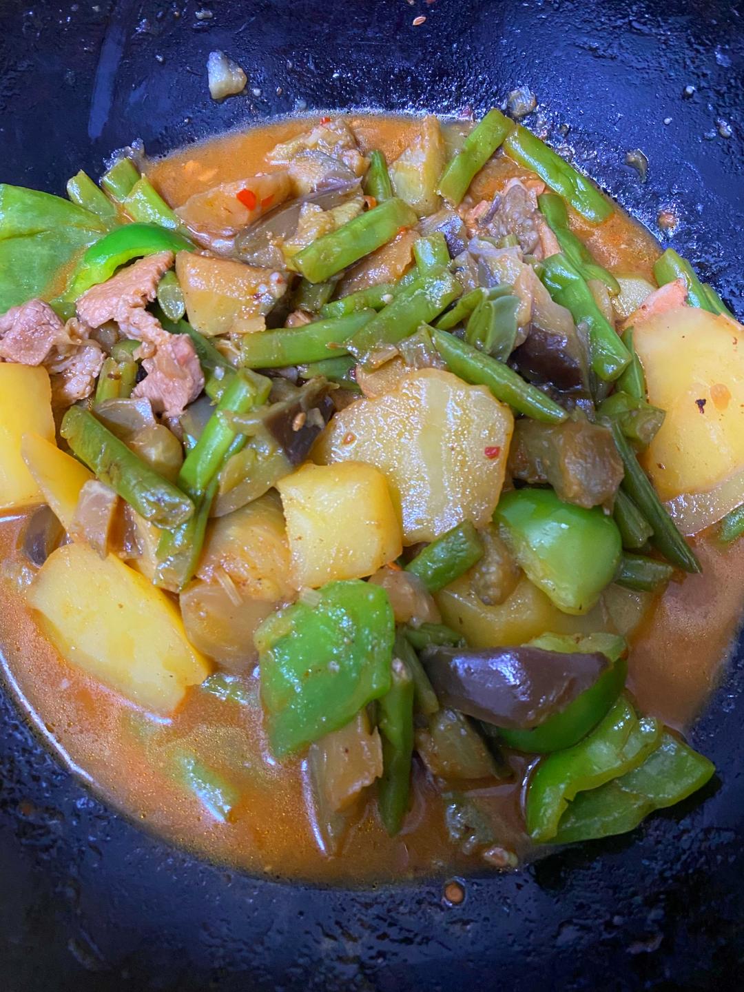 豆角烧土豆茄子