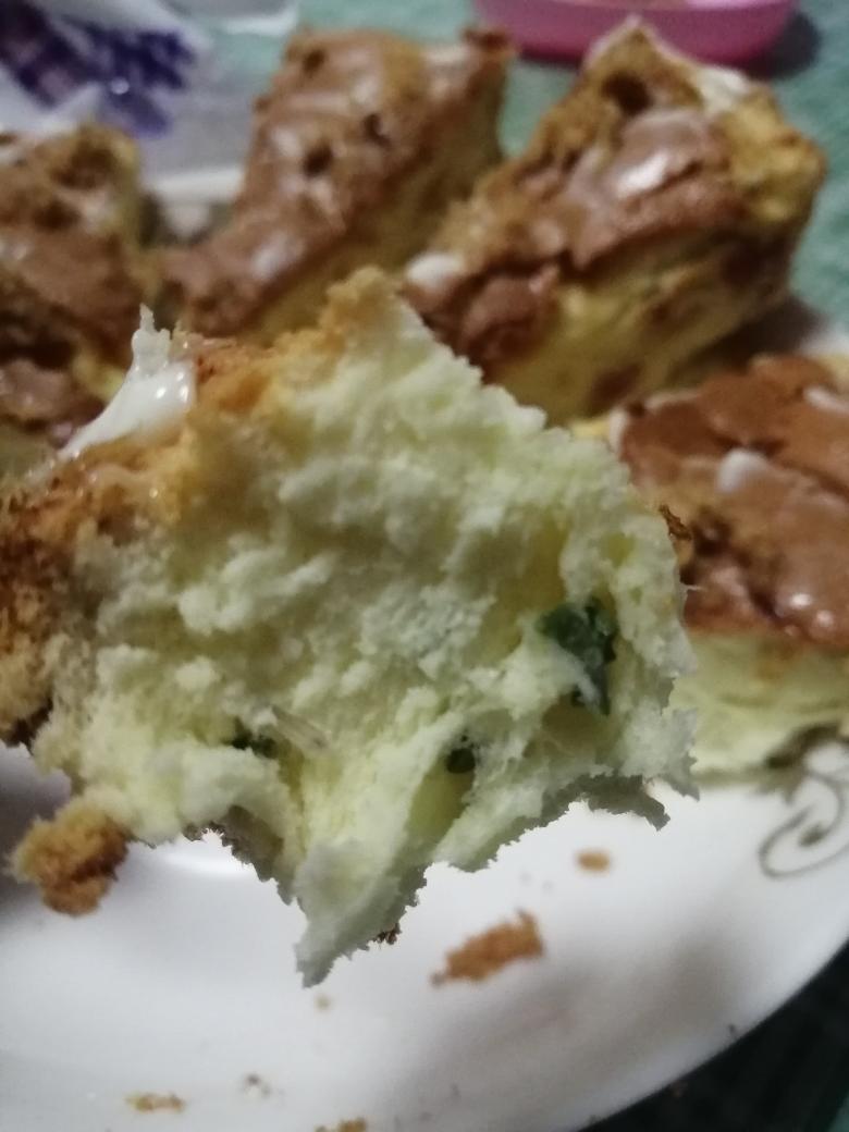 爆浆葱花火腿肉松蛋糕
