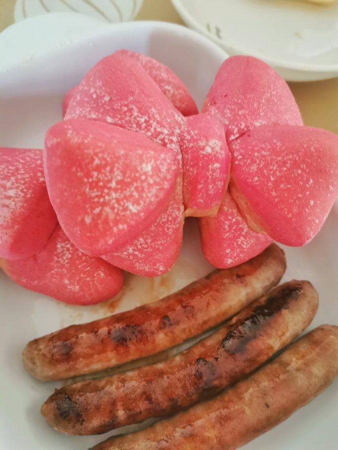 火龙果蝴蝶结面包（一次发酵）