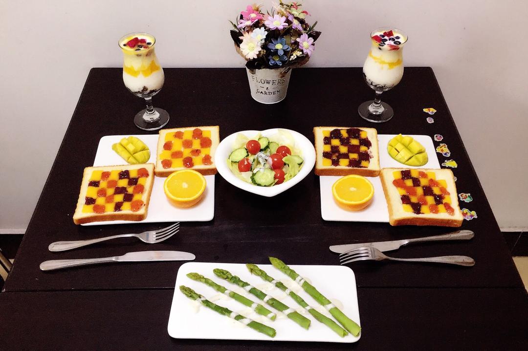 超炫酷的棋盘烤吐司